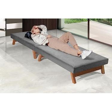 Imagem de Cama Portátil Dobrável Solteiro 0,80x1,90 Cinza -C/Colchão Embutido