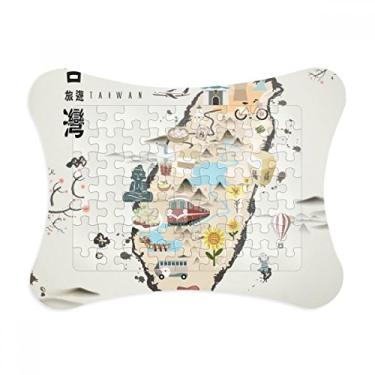 Imagem de Mapa Taiwan Travel apresenta moldura de quebra-cabeça decoração de quadro ornamento de quebra-cabeça