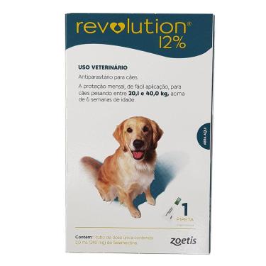 Imagem de Revolution Antipulgas Cães 20,1 a 40kg 240mg Zoetis 1 pipeta