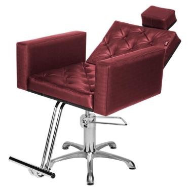 Imagem de Cadeira Poltrona de Cabeleireiro Recl Evidence Luxo Bordô