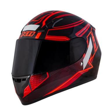 Imagem de Capacete Moto X11 Trust Pro 11 Com Viseira Extra Espelhada Feminino Masculino Unissex Preto/Vermelho 60