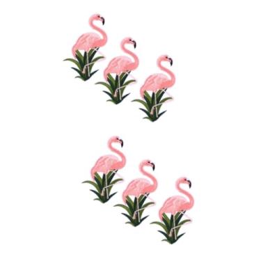 Imagem de SHINEOFI 20 Unidades aplique de flamingo cola quente Adesivo térmico bordado de flamingo remendos bordados flamingo remendo do flamingo fragmento Acessórios Bandeira