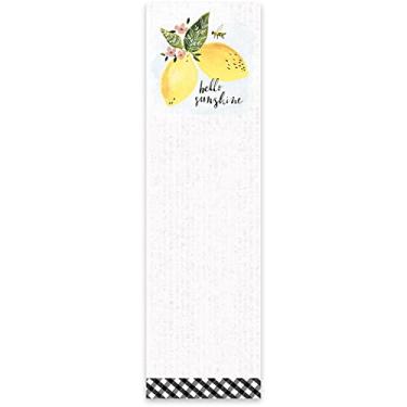 Imagem de Primitives by Kathy Bloco de notas Hello Sunshine List 112175 com design aquarela limão | 24 x 7 cm | Comporta na geladeira com ímã forte