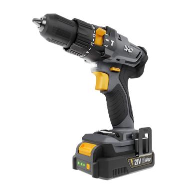 Imagem de Parafusadeira e Furadeira de Impacto WAP K21 ID01 com acessórios - Cinza e Amarelo
