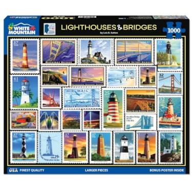 Imagem de White Mountain Puzzles - Lighthouses & Bridges - 1000 Piece Jigsaw Puzzle for Adults - Fun Family Activity - 24"x30"