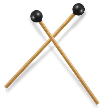 Imagem de Luomorgo 2 Pçs Glockenspiel, marretas xilofone de borracha para percussão com cabo de madeira, baquetas de 20 cm para bastão de sino, marretas de tambor de língua