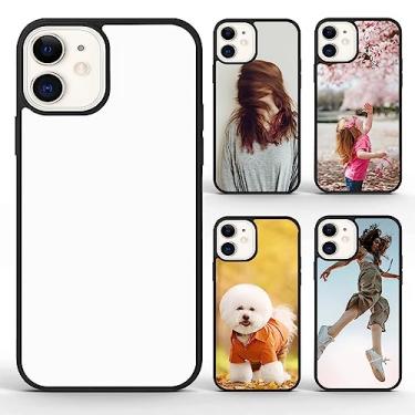 Imagem de FOQENCCI Capa em branco de sublimação compatível com iPhone 12 12 Pro | 5 peças, capa de telefone DIY para prensa térmica, borracha preta macia + PC rígido, antiderrapante, à prova de choque