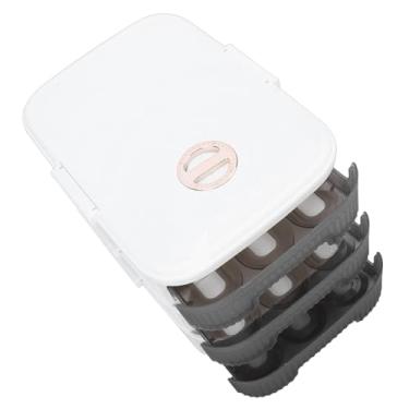 Imagem de Recipiente de Armazenamento de Ovos, Suporte de Ovos Empilhável Multiuso PP de 3 Camadas 54 Grades para Geladeira (Branco)