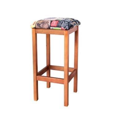 Imagem de Banqueta Alta com Estofado Sem Encosto Preta (Mel (Amêndoa))