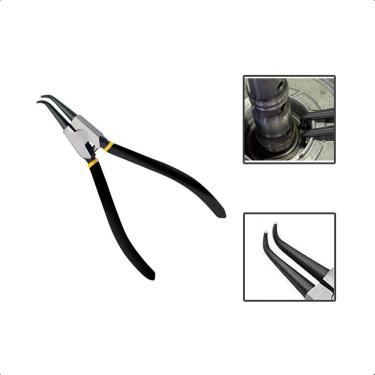 Imagem de Alicate Para Anéis Interno Pistão Rodas 7 Pols Bico Curvo