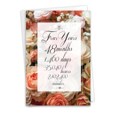 Imagem de NobleWorks Cartão de papel de marco de trabalho de 4º aniversário (colega de trabalho) com envelope de 12 x 18 cm (1 cartão) contagem de tempo de 4 anos C9434AWG