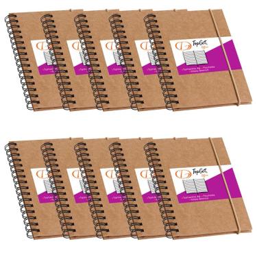 Imagem de Kit 10x Caderneta de Bolso 10x14cm 60 Folhas Pautadas Guarani TopGet