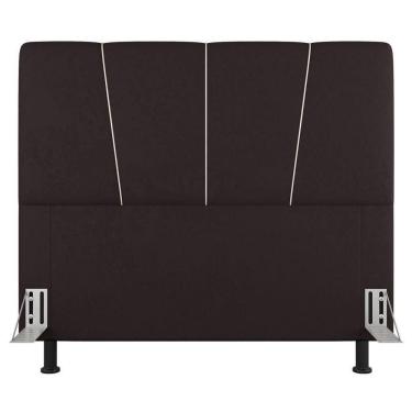 Imagem de Cabeceira Cama Box Casal Queen Size Amber 160cm Estofada Suede Marrom - Abmaza