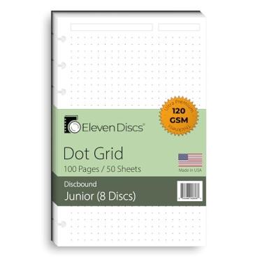 Imagem de Recargas de papel de alta gramatura com disco pesado Eleven Discs perfuradas para Circa, Arco, TUL, Dot Grid, Junior