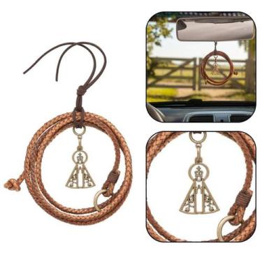 Imagem de Adorno Retrovisor de Carro Laço Nossa Senhora Aparecida Dourado - FORN