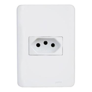 Imagem de Conjunto Perlex Aros 4x2 Branco Com Placa(1tomada 20a) 7315