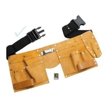 Imagem de Bolsa Cinto Porta Ferramentas Eletricista Couro C/ 11 Bolsos - EDA