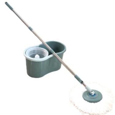 Imagem de Mop Giratorio Esfregão Cesto 8L Cabo Aço Inox Regulavel - Rayco