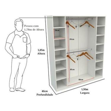 Imagem de Armário Colmeia Cabideiro Livia M11 100% Mdf (closet Loja) - VETORIAL 