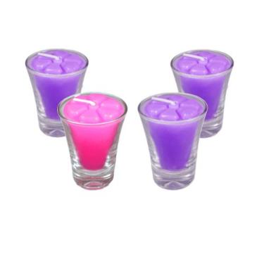 Imagem de 2 Kits Velas Coroa Advento Copinho Candelabro Cores 3 - Velitas (r)