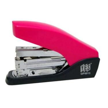 Imagem de Grampeador Pequeno Light Force Yes Rosa 24/6 24/8 com Mola Resistente 