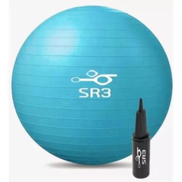 Imagem de  Bola de Pilates 55cm  Com Bomba  Antiestouro  Suporta até 180kg  Giná