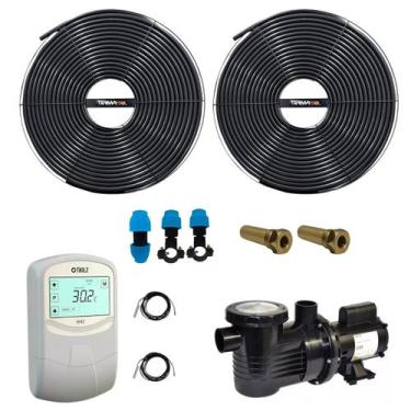 Imagem de Kit 2 Placas Solar 8m³ Aquecedor Piscina C/ Comando Digital - Nautilus