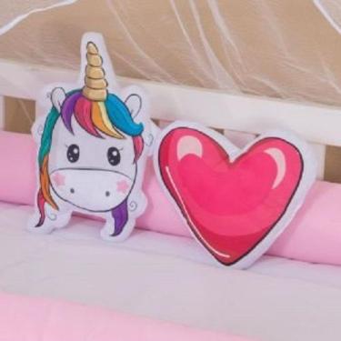 Imagem de Kit Almofada 2 Peças Decorativa Menina para Bebe Infantil - Zan Baby, 