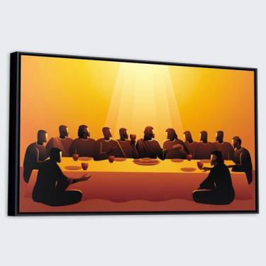 Imagem de Quadro Grande Santa Ceia Moldura e Canvas 63x93cm ref19 - RR Decor, Mo