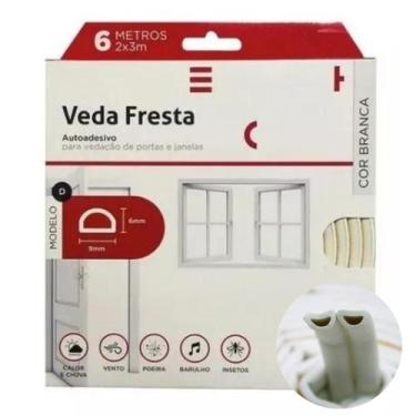 Imagem de Veda Frestas Borracha Autoadesivo Porta Janelas 6 Metros - Stamaco, Br
