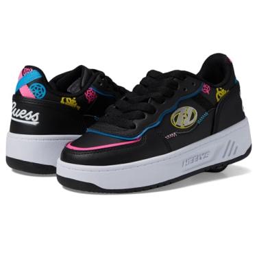Imagem de HEELYS Tênis feminino Rezerve Fn Guess (criança pequena/adulto) com salto com rodas, Preto/ciano/rosa neon, 10 Little Kid