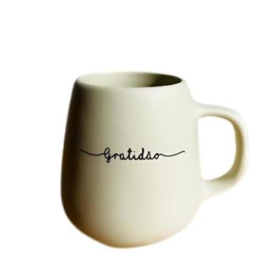 Imagem de Caneca bojuda bege gratidao - Dela Home