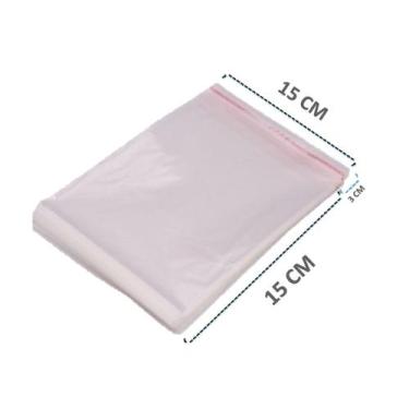 Imagem de Saco Adesivado Saquinho Plástico Transparente 15x15 100 Unidades - F.S