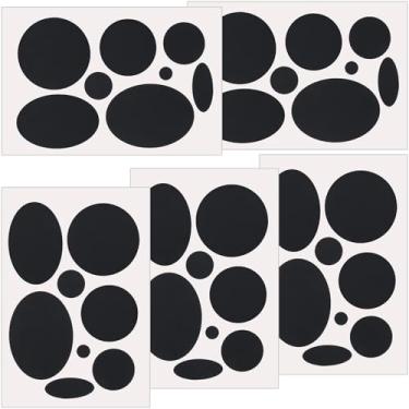 Imagem de Pndeyo 40 peças de remendos redondos ovais de reparo de nylon, remendo de reparo de jaqueta acolchoada, adesivo autoadesivo de reparo de roupas para tendas de roupas, sacos de dormir, calças de esqui,