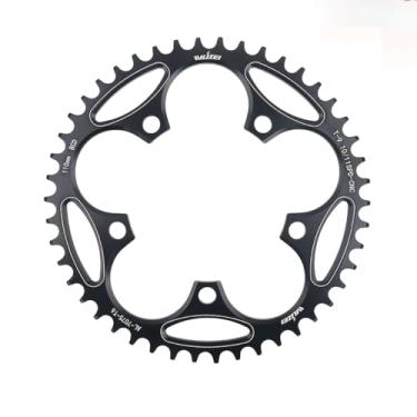 Imagem de KTKEET Anel de corrente 110/130 BCD 36/38/40/42/44/46/48/50/52/54/56/58/60T 5 parafusos redondo estreito largo para bicicleta dobrável de estrada de 9/10/11 velocidades (110BCD 46T)