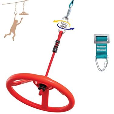 Imagem de Wheel Obstacle for Kids Hanging Wheel for Ninja Warrior Obstacle Course Monkey Wheel with Swivel Slackline Obstacle Course Hanging Obstacle Ninja Course Attachments Spinner Wheel