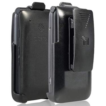 Imagem de Coldre de celular Go Flip, preto para celular [giratório/catraquete] com clipe de cinto [com suporte] para Alcatel Go Flip V, MyFlip 4G, QuickFlip, Cingular Flip 2, A405DL