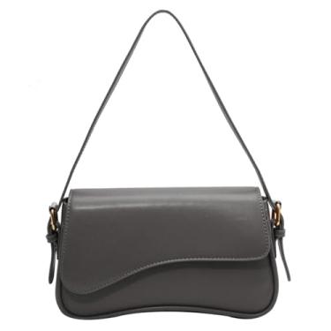 Imagem de Bolsa de ombro feminina Hobo Retro Evening Vegan Leather Underarm Bag Shoulder Tote Bags 2025, Cinza, Medium