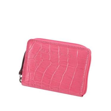 Imagem de Carteira de Couro Mariart Citrino, Croco pink