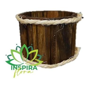 Imagem de Vaso Cachepo Violeta Oitavado Corda Marron Rustico 9x13x13 - Flora Ful