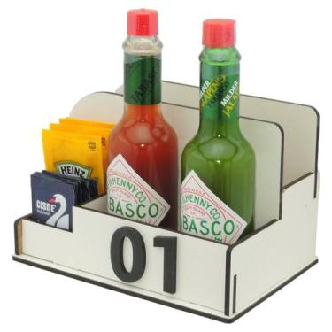 Imagem de 20 Organizador de Mesa Porta Sachê Sal Pimenta Guardanapo Lanchonete B