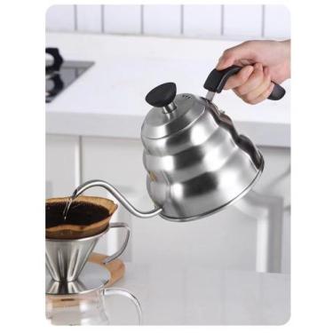 Imagem de Chaleira Bico Fino Inox Chá Leite Café 1l Pescoço De Ganso - RALEO