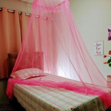 Imagem de Véu Mosquiteiro Para Cama Casal E Solteiro Renda Filó rosa - Luz rechi