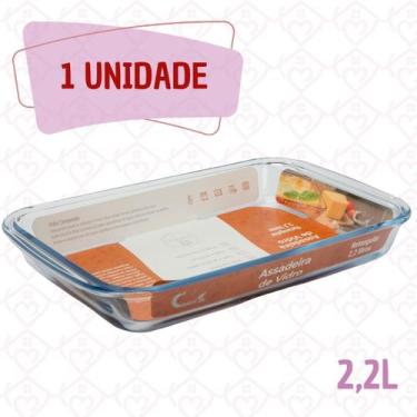 Imagem de Conj. 1 Lasanheira Travessa 2,2 Litros  Vidro Retangular Bolos - CasaV