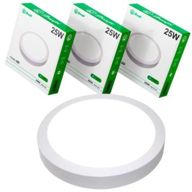 Imagem de Kit 4 Painel Led 25w Sobrepor - GRANFEI, Redondo - Branco Frio, Quadra