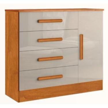 Imagem de Cômoda Zeus C/Puxador de Madeira Bianchi - Bianchi Móveis, Nature/Off 