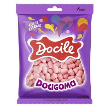 Imagem de Bala de Goma Mini Sino Rosa Docigoma Docile - 500g