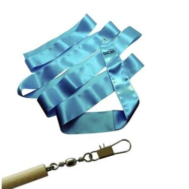 Imagem de Kit Baby Estilete Madeira Com Fita Cetim 3M Dicat Sports, Azul turques