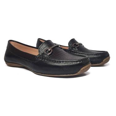 Imagem de Mocassim Feminino Casual Confortável Slide Croco