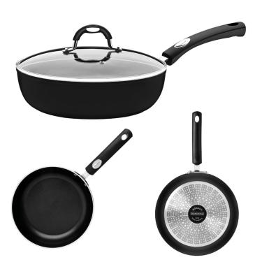 Imagem de Frigideira Funda Indução 24cm 2,7L Tramontina Monaco com Tampa Vidro Antiaderente Starf...